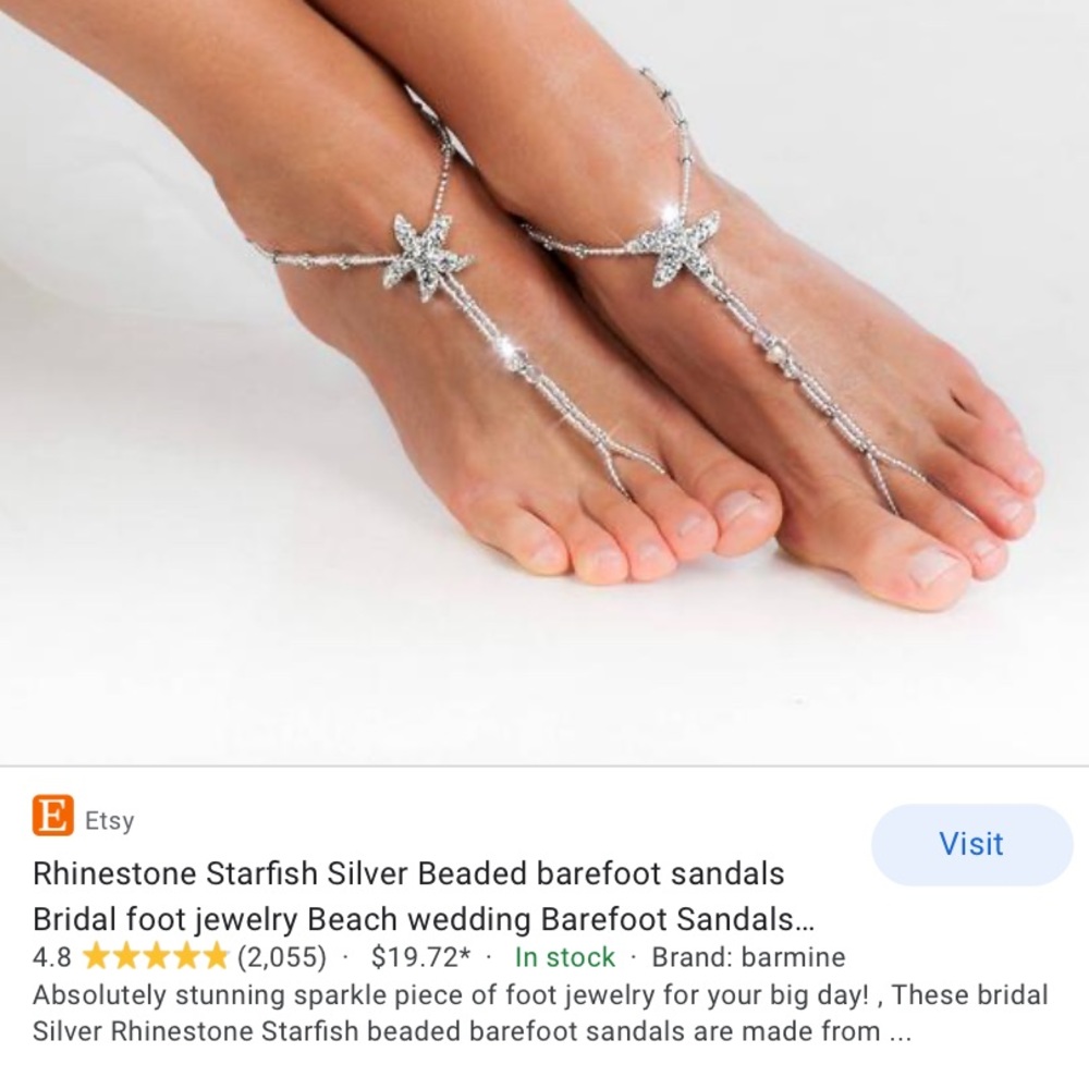 Starfish Beaded Barefoot Sandals